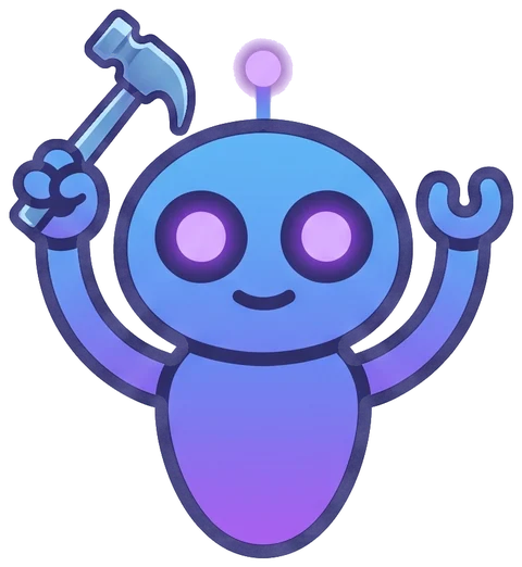 Salim Robot debout, marteau à la main